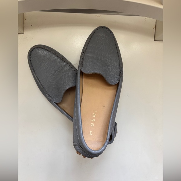 M Gemi The Felize Driving Loafer grey pebbled leather. Size EU 39 made in Italy - Picture 4 of 6